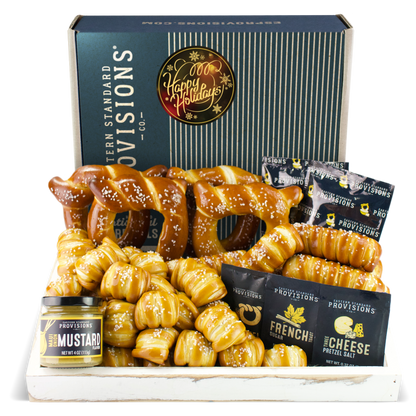 Soft Pretzels, Salts & Sauces Variety Box - Happy Holidays