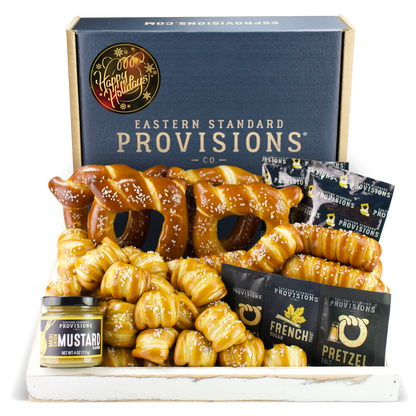 Soft Pretzels, Sauces & Salts Variety Box - Happy Holidays