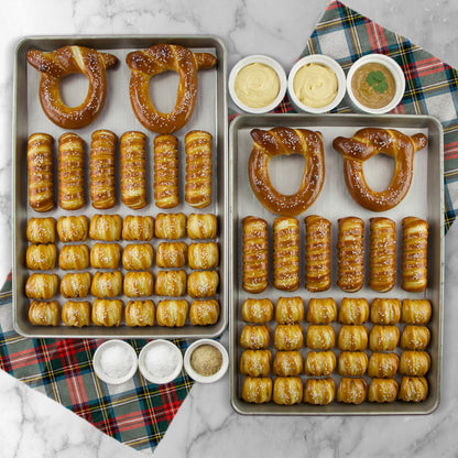Soft Pretzels, Sauces & Salts Variety Box - Happy Holidays
