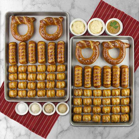 SOFT PRETZELS, SALTS & SAUCES VARIETY BOX - Keep Calm & Pretzel On