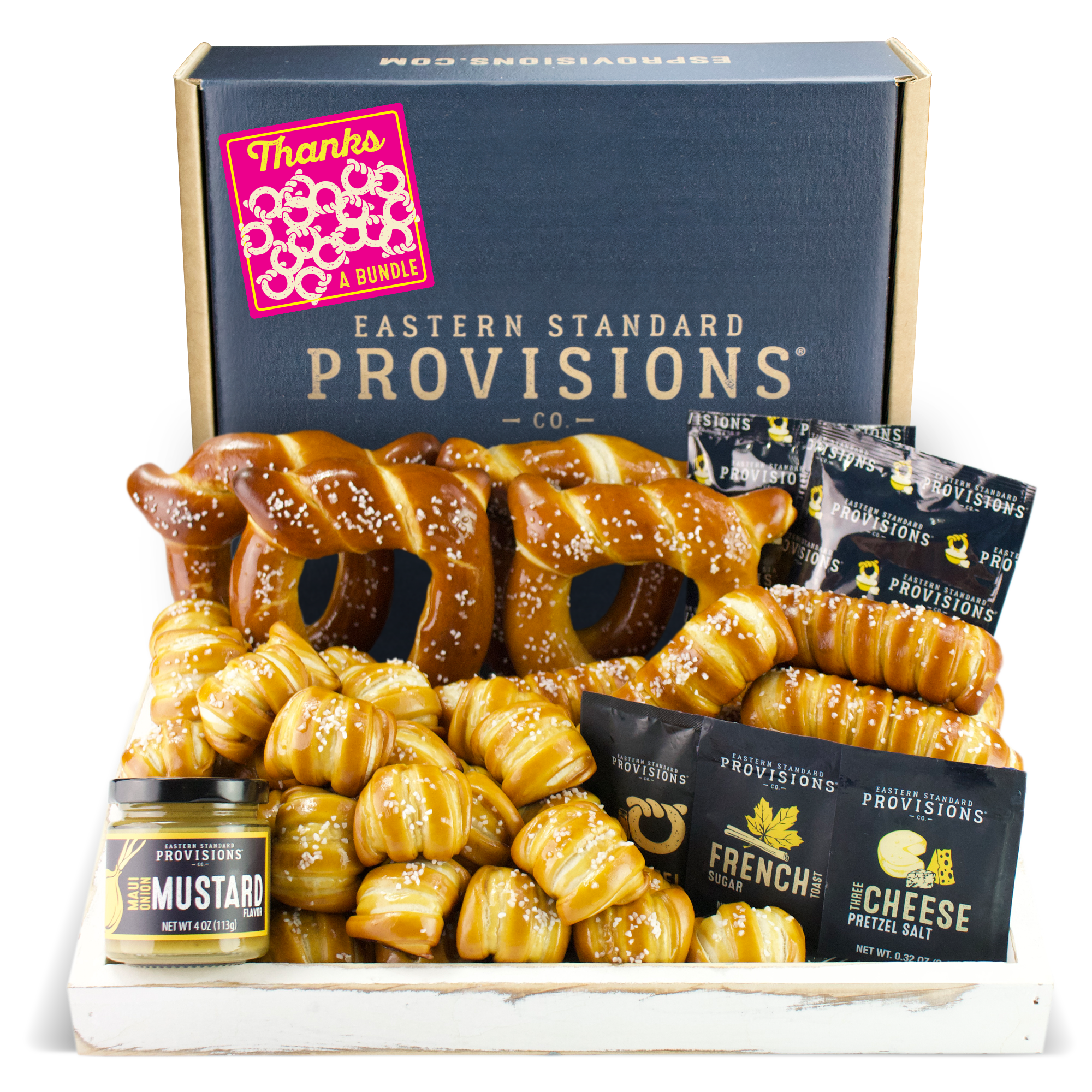 SOFT PRETZELS, SALTS & SAUCES VARIETY BOX - Thank You