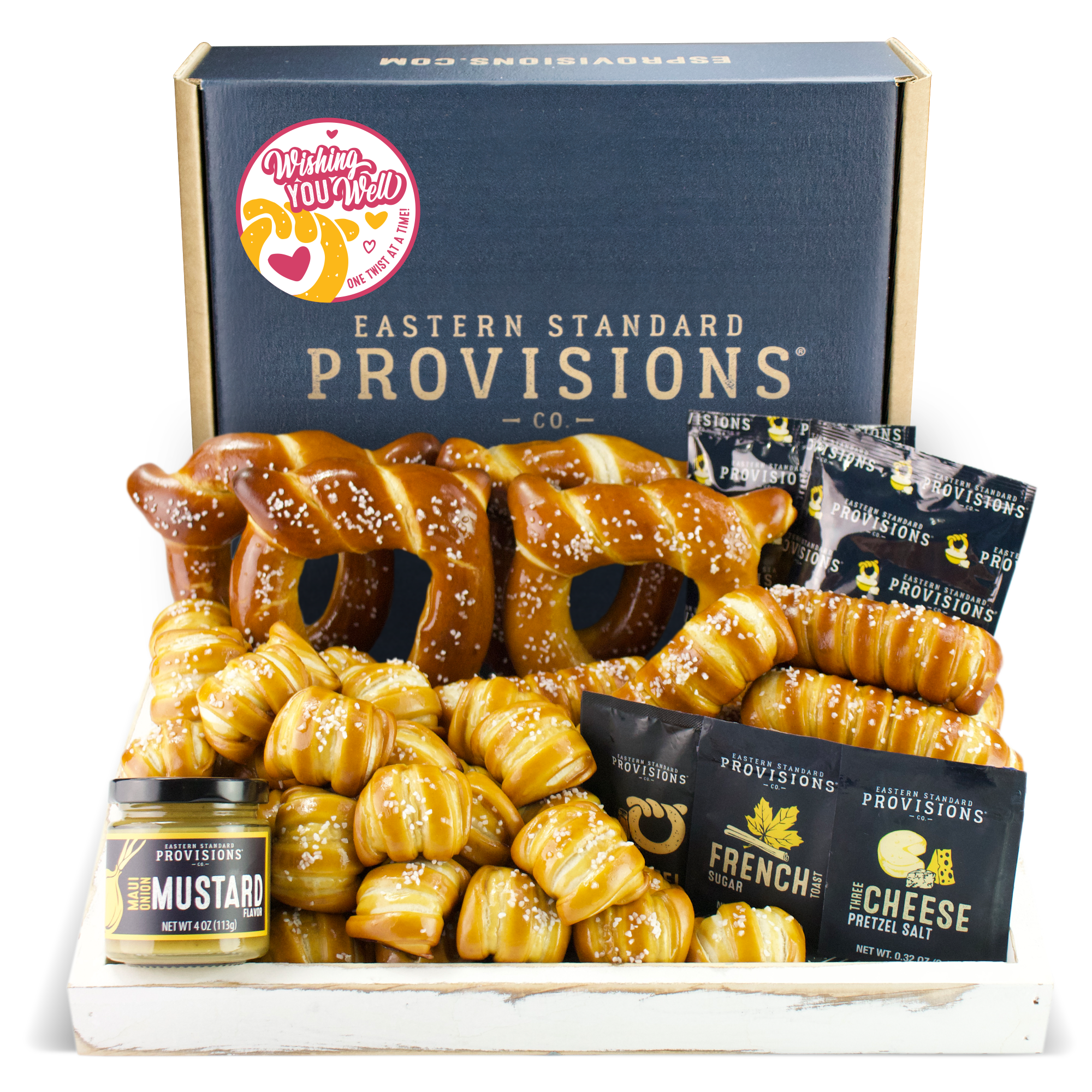 SOFT PRETZELS, SALTS & SAUCES VARIETY BOX - Well Wishes