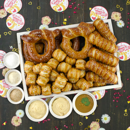 SOFT PRETZELS, SALTS & SAUCES VARIETY BOX - Well Wishes
