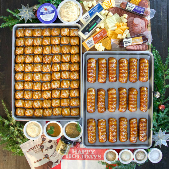 SOFT PRETZEL CHARCUTERIE BOX - Happy Holidays