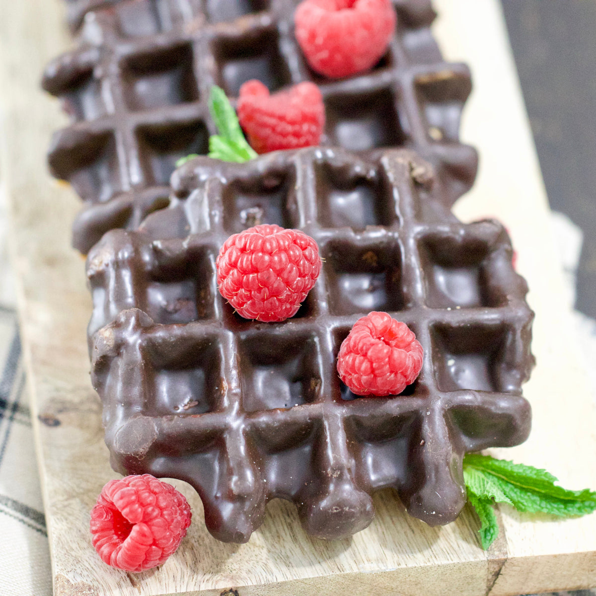 Salted Chocolate Dipped Liege Waffles - Spoon Fork Bacon