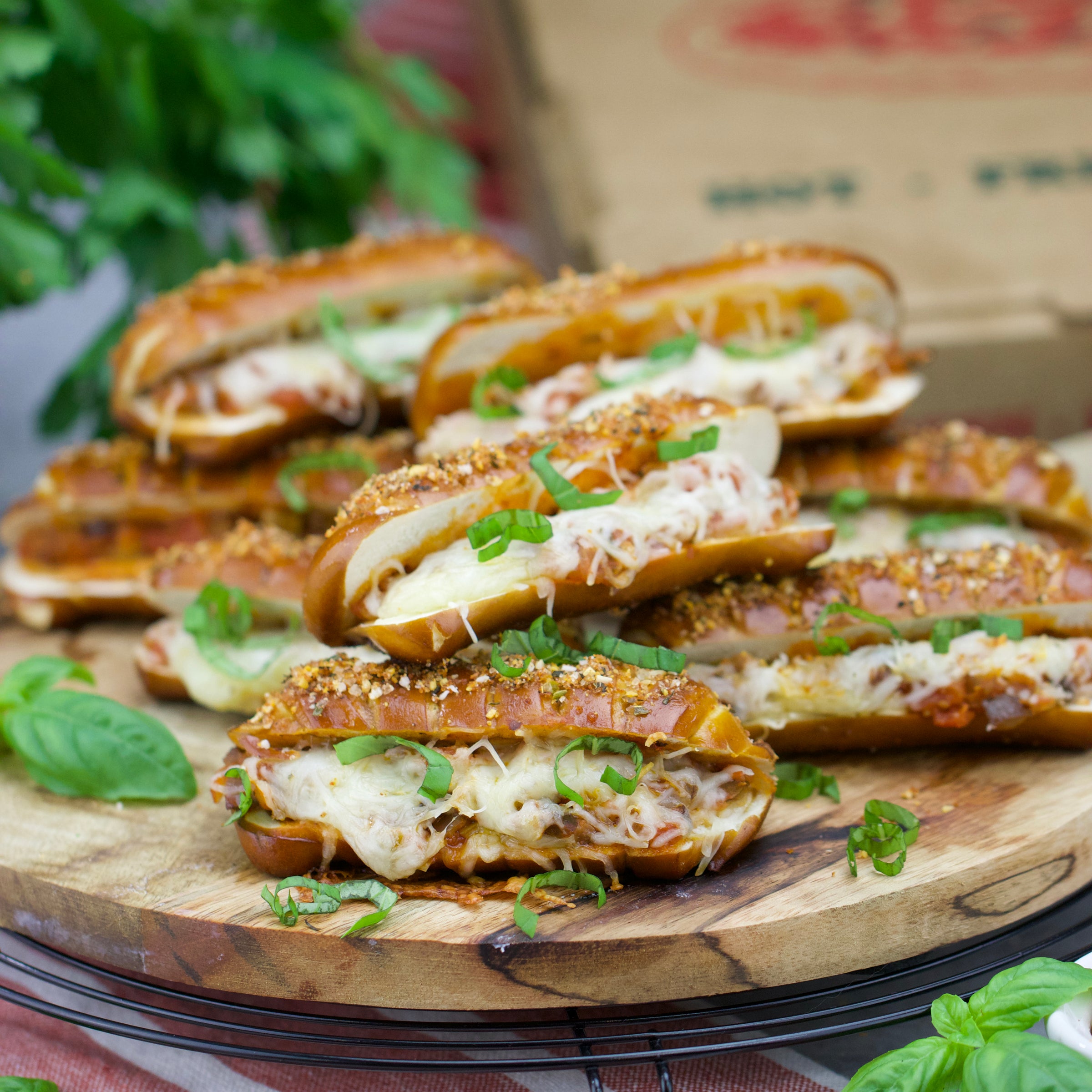 Assorted Eastern Standard Provisions soft pretzels arranged for sharing